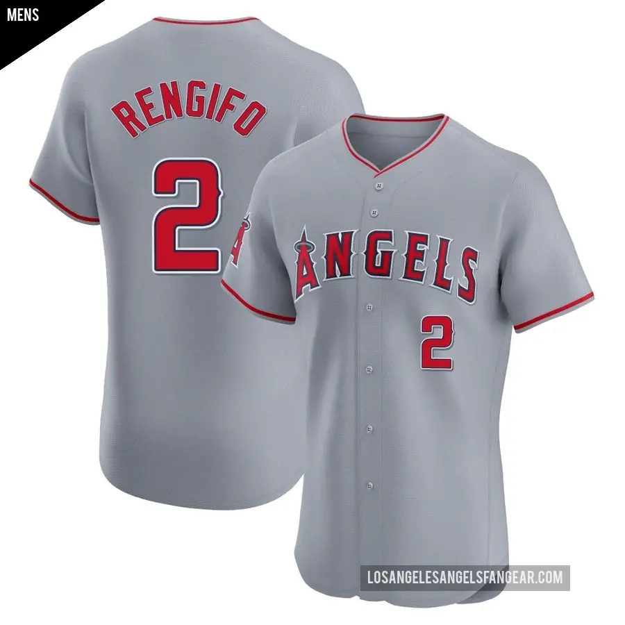 Men's Los Angeles Angels ＃2 Luis Rengifo Elite Gray Road Jersey
