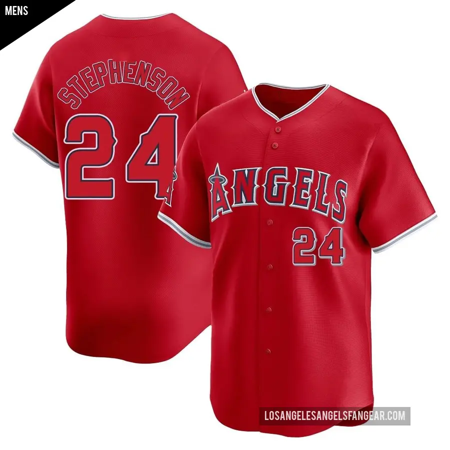 Men's Los Angeles Angels ＃24 Robert Stephenson Limited Red Alternate Jersey