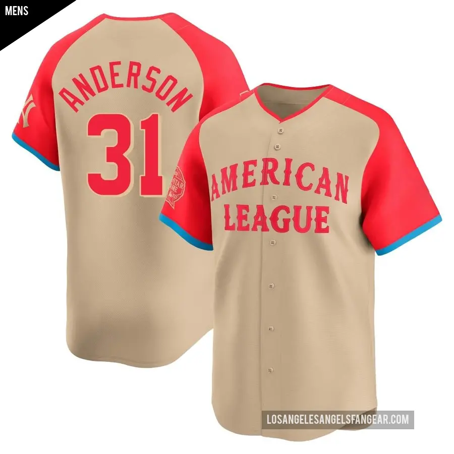 Men's Los Angeles Angels ＃31 Tyler Anderson Limited Cream American League 2024 All-Star Game Jersey