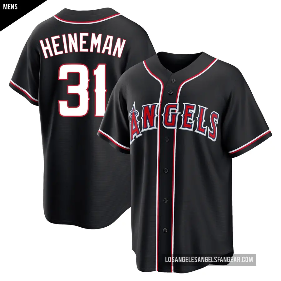 Men's Los Angeles Angels ＃31 Tyler Heineman Replica Black Fashion Out Jersey