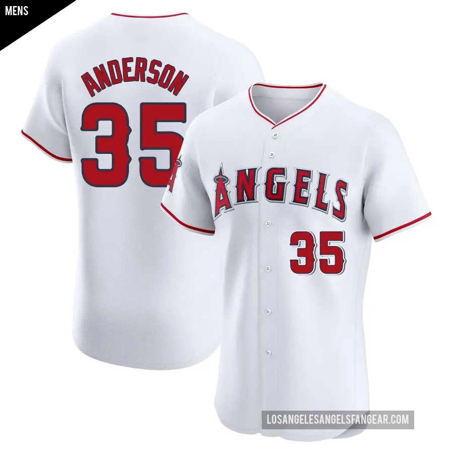 Men's Los Angeles Angels ＃35 Ian Anderson Elite White Home Jersey