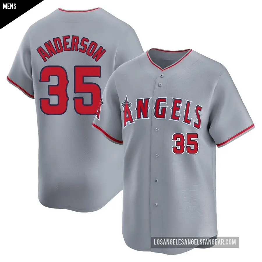Men's Los Angeles Angels ＃35 Ian Anderson Limited Gray Away Jersey
