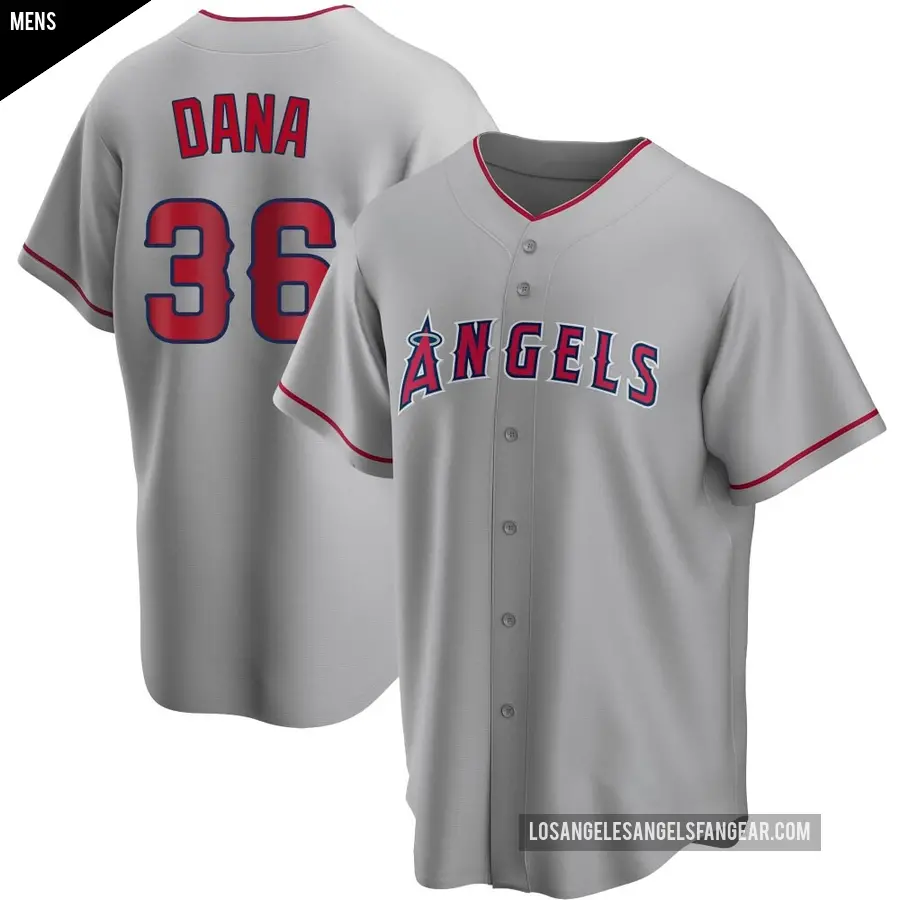 Men's Los Angeles Angels ＃36 Caden Dana Replica Silver Road Jersey
