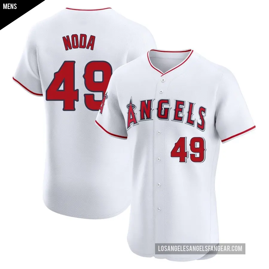 Men's Los Angeles Angels ＃49 Ryan Noda Elite White Home Jersey