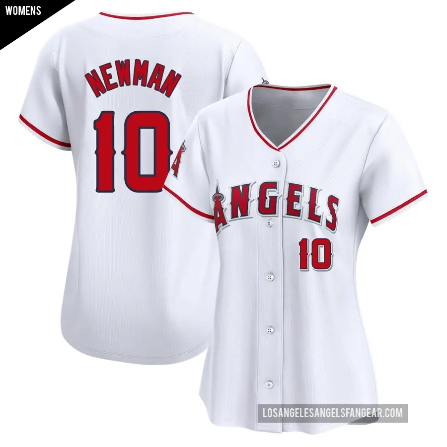 Women's Los Angeles Angels ＃10 Kevin Newman Limited White Home Jersey