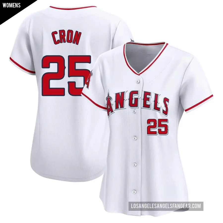 Women's Los Angeles Angels ＃25 C.J. Cron Limited White Home Jersey