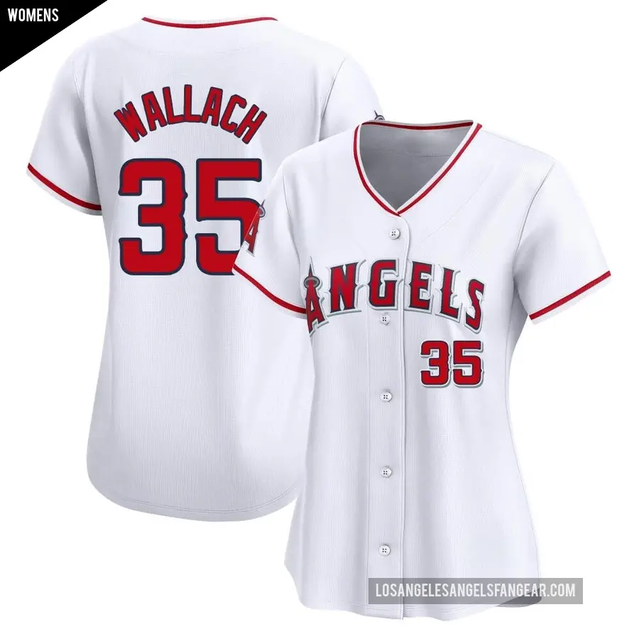 Women's Los Angeles Angels ＃35 Chad Wallach Limited White Home Jersey