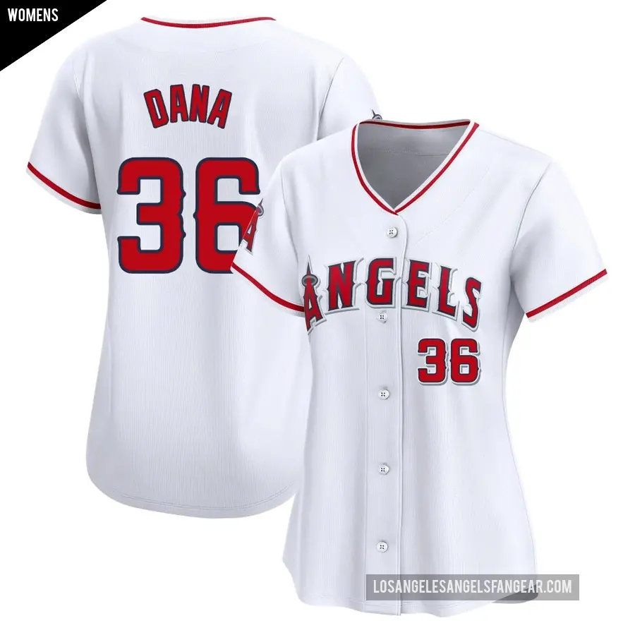 Women's Los Angeles Angels ＃36 Caden Dana Limited White Home Jersey