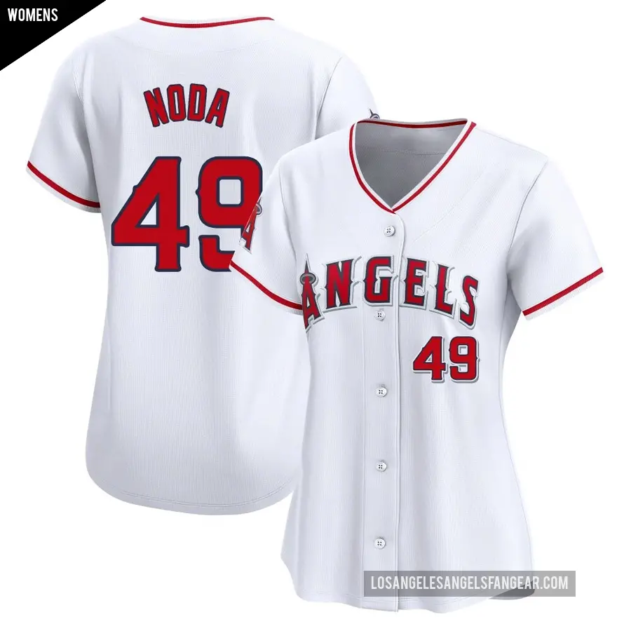 Women's Los Angeles Angels ＃49 Ryan Noda Limited White Home Jersey
