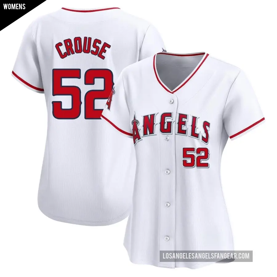 Women's Los Angeles Angels ＃52 Hans Crouse Limited White Home Jersey