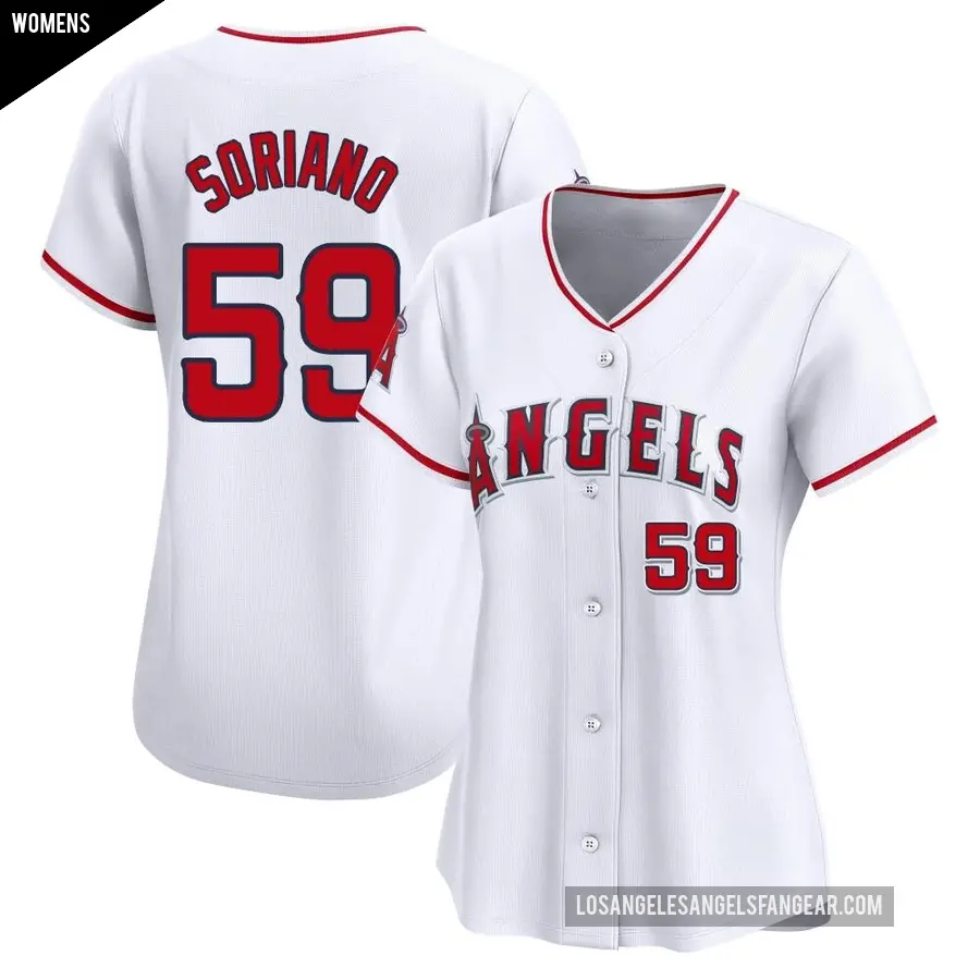 Women's Los Angeles Angels ＃59 Jose Soriano Limited White Home Jersey