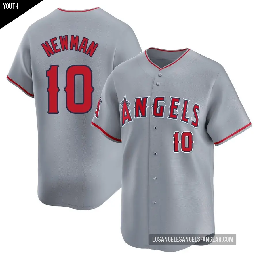 Youth Los Angeles Angels ＃10 Kevin Newman Limited Gray Away Jersey