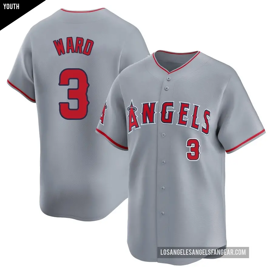 Youth Los Angeles Angels ＃3 Taylor Ward Limited Gray Away Jersey