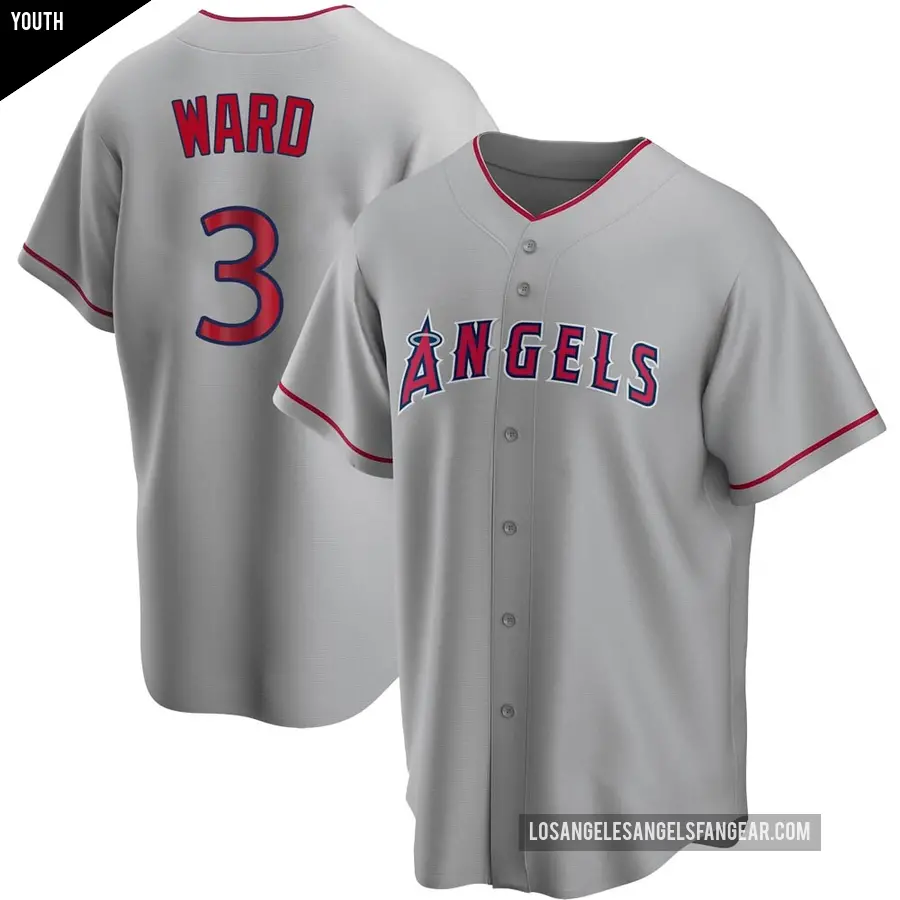 Youth Los Angeles Angels ＃3 Taylor Ward Replica Silver Road Jersey