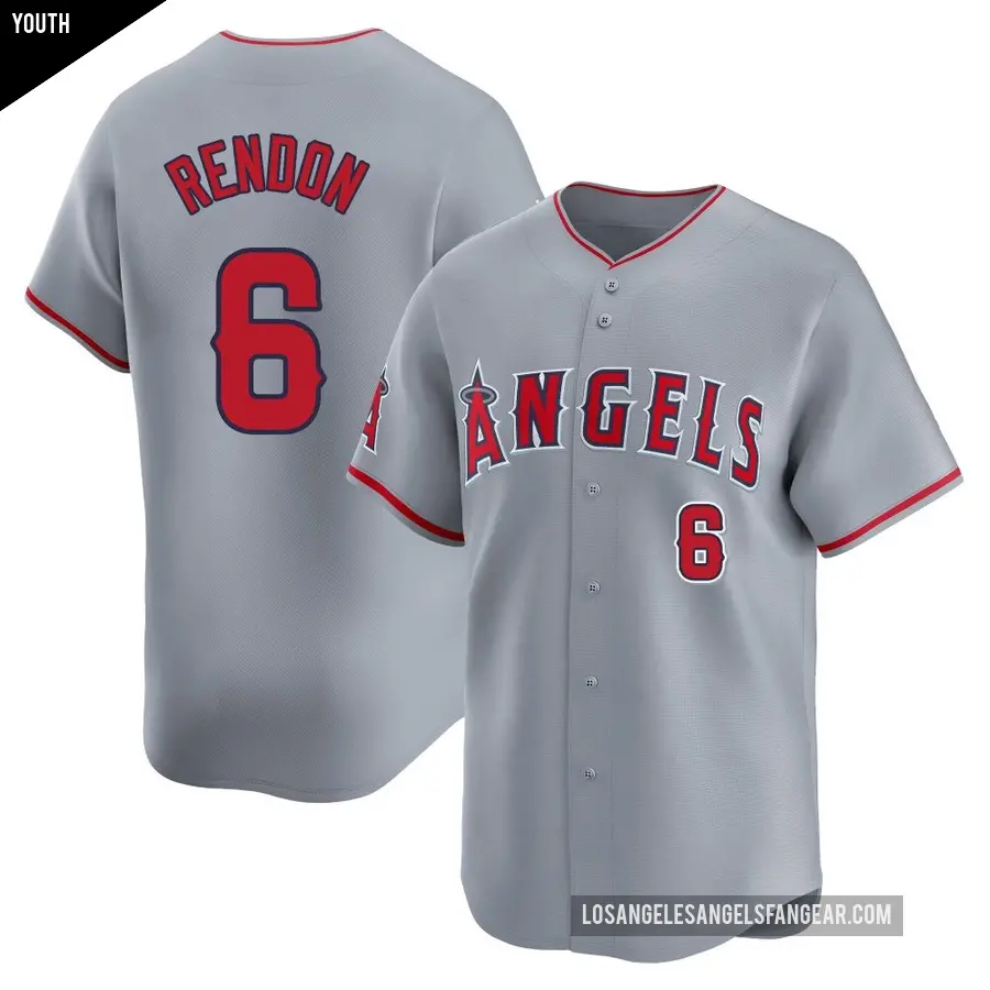 Youth Los Angeles Angels ＃6 Anthony Rendon Limited Gray Away Jersey